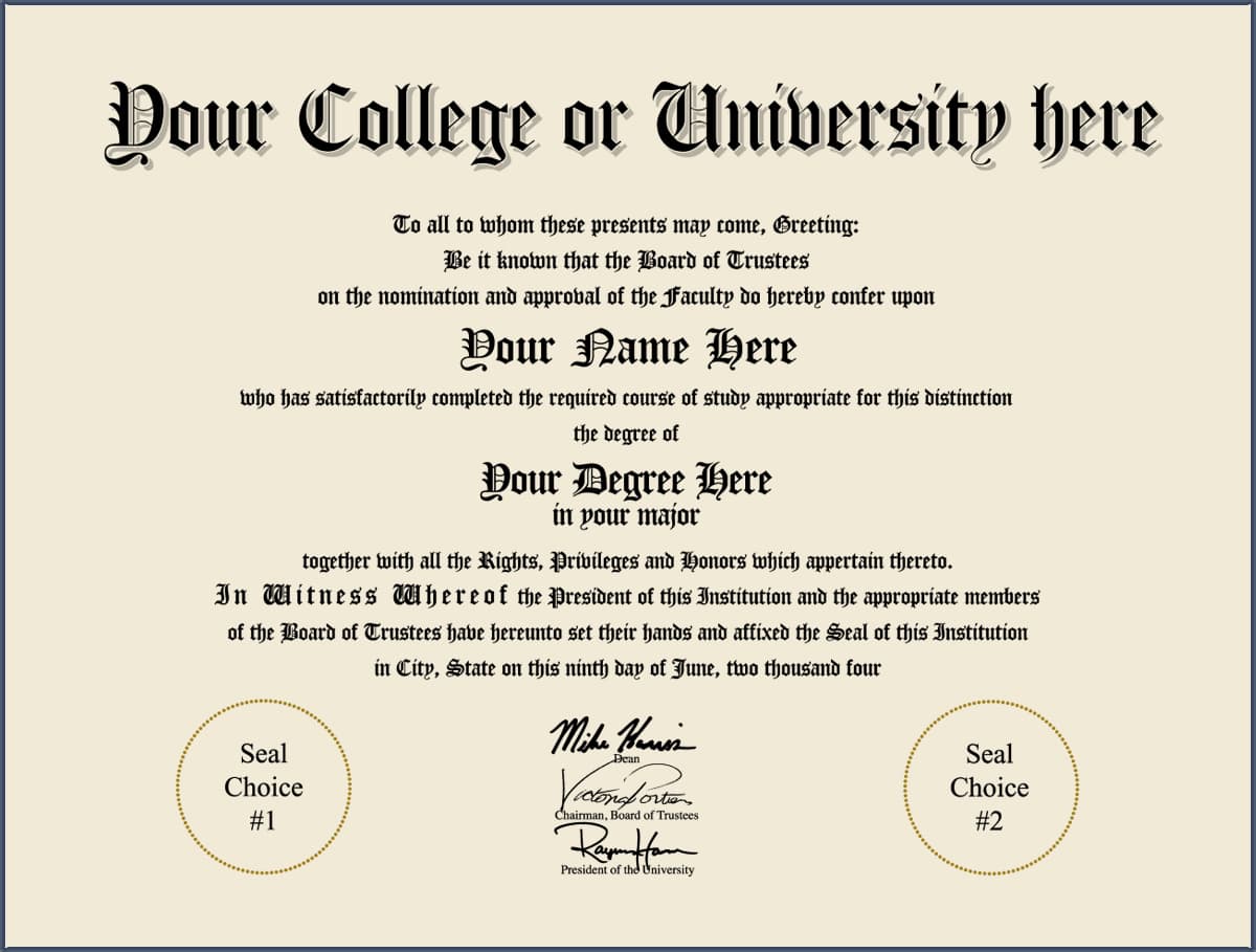 Fake College Diplomas And Fake College Degrees Design 2